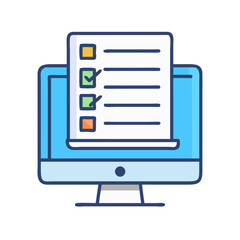 Poster - Online checklist on computer screen showing task completion status