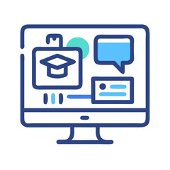 Poster - Online learning platform icon on a monitor screen