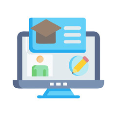 Poster - Online education and course application on computer screen