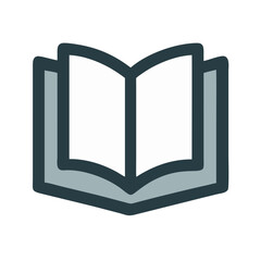 Poster - Open book icon with gray and white colors