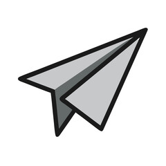 Poster - Paper airplane flying on a White Background icon style