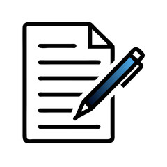 Poster - Minimalistic paper and pen icon on White Background illustration