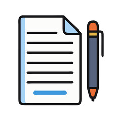 Poster - Document with pen illustration for paperwork tasks and notes