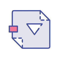 Poster - Simple file icon illustration with folded corners and symbol