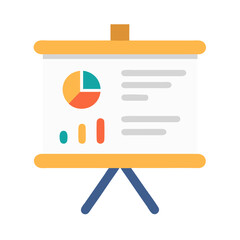 Poster - Business presentation display board featuring data visualization graphics