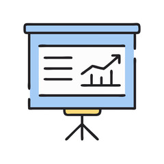 Aufkleber - presentation board with data graph in flat vector style