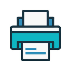 Aufkleber - Isolated blue and white printer icon on White Background