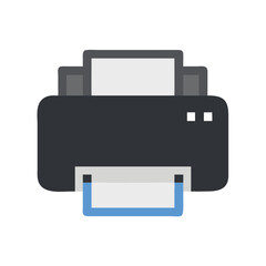Aufkleber - Simple black printer icon on White Background with paper