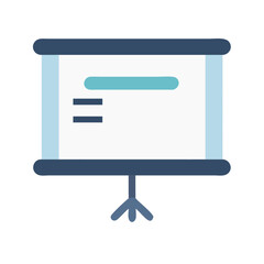 Aufkleber - presentation screen with content in a flat design style