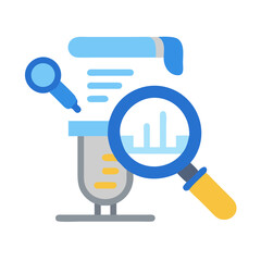 Aufkleber - Data analysis concept with magnifying glass over information graphic