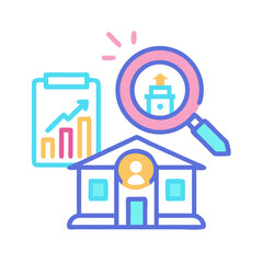 Aufkleber - Property analytics icon showing data insights and investment opportunities