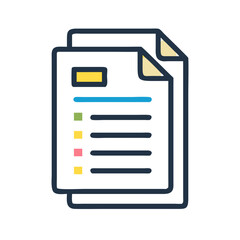 Aufkleber - List documents icon with items and lines, data presentation