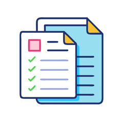 Poster - Checklist and document icons representing tasks and information