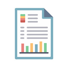 Aufkleber - Business document with bar graph and data representation icon