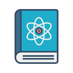 Poster - Science textbook flat icon illustration on White Background