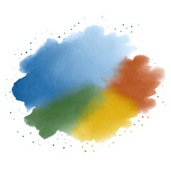 Poster - Abstract Watercolor Splash with Soft Hues for Creative Backgrounds, isolated on transparent background.