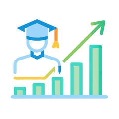 Poster - Education boosting graph showing progress in business or education