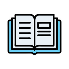 Poster - Open book icon flat design illustration on White Background