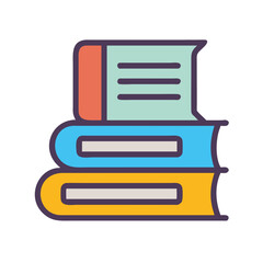 Poster - Stylized Stack of Books Icon for Educational Resources