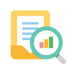 Poster - Data analysis icon with magnifying glass and document sheet