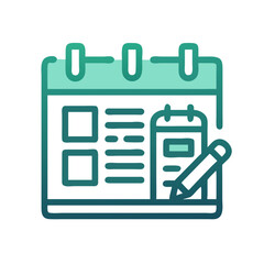 Poster - Simple flat design calendar icon for organization and planning
