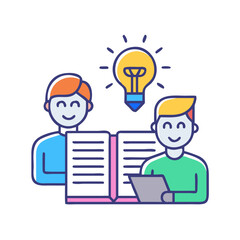 Poster - Teamwork and innovation concept illustration with light bulb above
