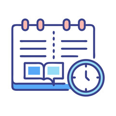 Poster - Stylized calendar and clock icon illustrating time management concept