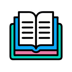 Poster - Stylized Open Book Icon Graphic on White Background
