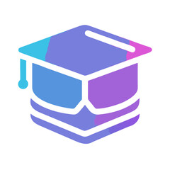 Poster - Colorful graduation cap icon for education themed designs
