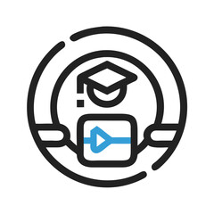 Poster - Online learning video tutorial for education concept with student