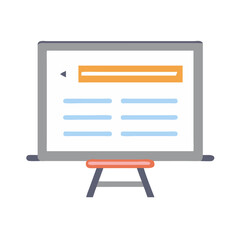 Poster - Flat illustration of presentation board on stool with content