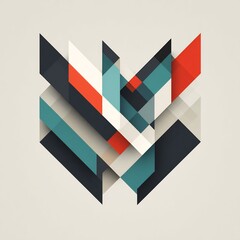 Poster - Dynamic interplay of geometric planes creating an abstract layered composition