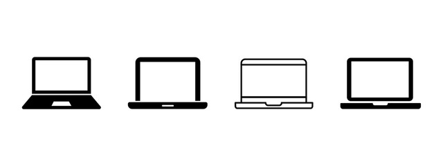 Fototapete - Simple Laptop Icons Set Digital Technology Device Modern Minimalist Design Clean Interface User Interface Web Design Element Notebook Computer Screen Graphic Illustration work data