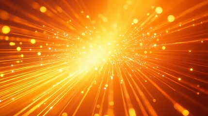 Aufkleber - Abstract orange light burst with sparkles and glowing particles.