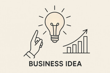 Poster - Business idea light bulb graph growth minimal design concept