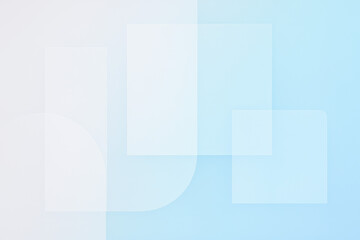 Poster - This corporate background blends soft pastel tones peach mint and blue with overlapping geometric shapes symbolizing strategic growth and innovative decision-making in a business context