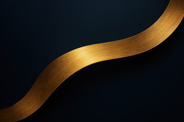 Poster - A sleek flowing gold ribbon with a lustrous sheen symbolizes innovation and leadership against a deep navy backdrop reflecting strategy and growth in a business context