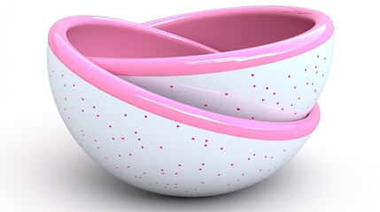 Aufkleber - Two Abstract Bowls Intertwined in a Pink and White Design