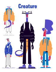 Poster - Whimsical Creature Illustration: A collection of vibrant creature illustrations, each boasting a unique and imaginative design, embodying creativity and artistic expression.