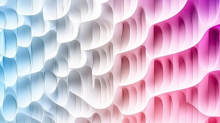 Poster - Abstract colorful wave pattern with a gradient transitioning from cool blues to warm pinks