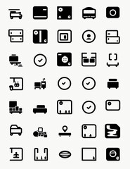 Poster - Symbolic Graphic Icon Set: A curated collection of monochromatic, iconographic design elements for seamless integration into various projects and applications.