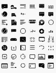 Poster - Icon Set: A comprehensive collection of meticulously crafted icons, providing a versatile visual toolkit for various applications, each symbol designed to represent a specific function or concept.