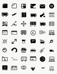 Poster - A Collection of Iconic Symbols: A meticulously curated assembly of diverse symbols. Each minimalist icon represents a distinct concept or action, embodying clarity and versatility. 