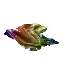 Poster - Metallic fabric with an iridescent sheen flowing gracefully