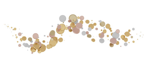 Poster - Euphoric Eruption: Magnificent 3D Illustration Showcasing Bursting gold Confetti