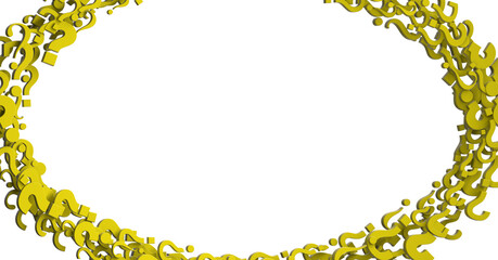 Poster - Infinite question marks, original 3d rendering