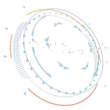 Abstract Circular Design with Orange and Blue Hues