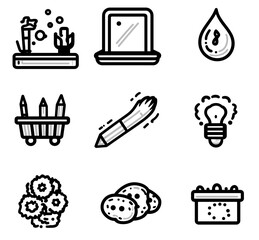 Fototapete - Creative Icons: A collection of unique, clean-cut vector graphics on a clean, modern design of creative tools, perfect for design and concept.
