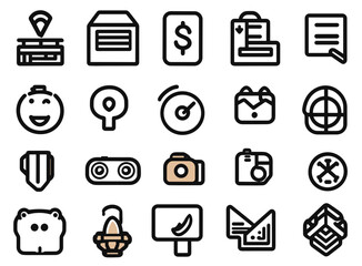 Fototapete - Variety of Icon Set: a comprehensive collection of meticulously crafted icons, spanning diverse concepts. It's an essential resource for designers.
