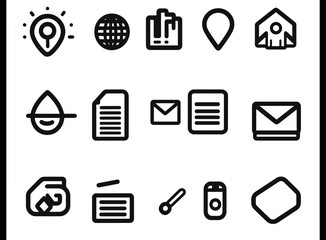 Poster - Icon Array: A visually captivating array of minimalist icons, each representing essential elements of digital interaction and information exchange. Crafted in a sleek, bold style.